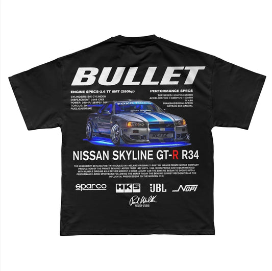 Nissan Skyline GT-R R34 “Bullet” Tasarım T-shirt